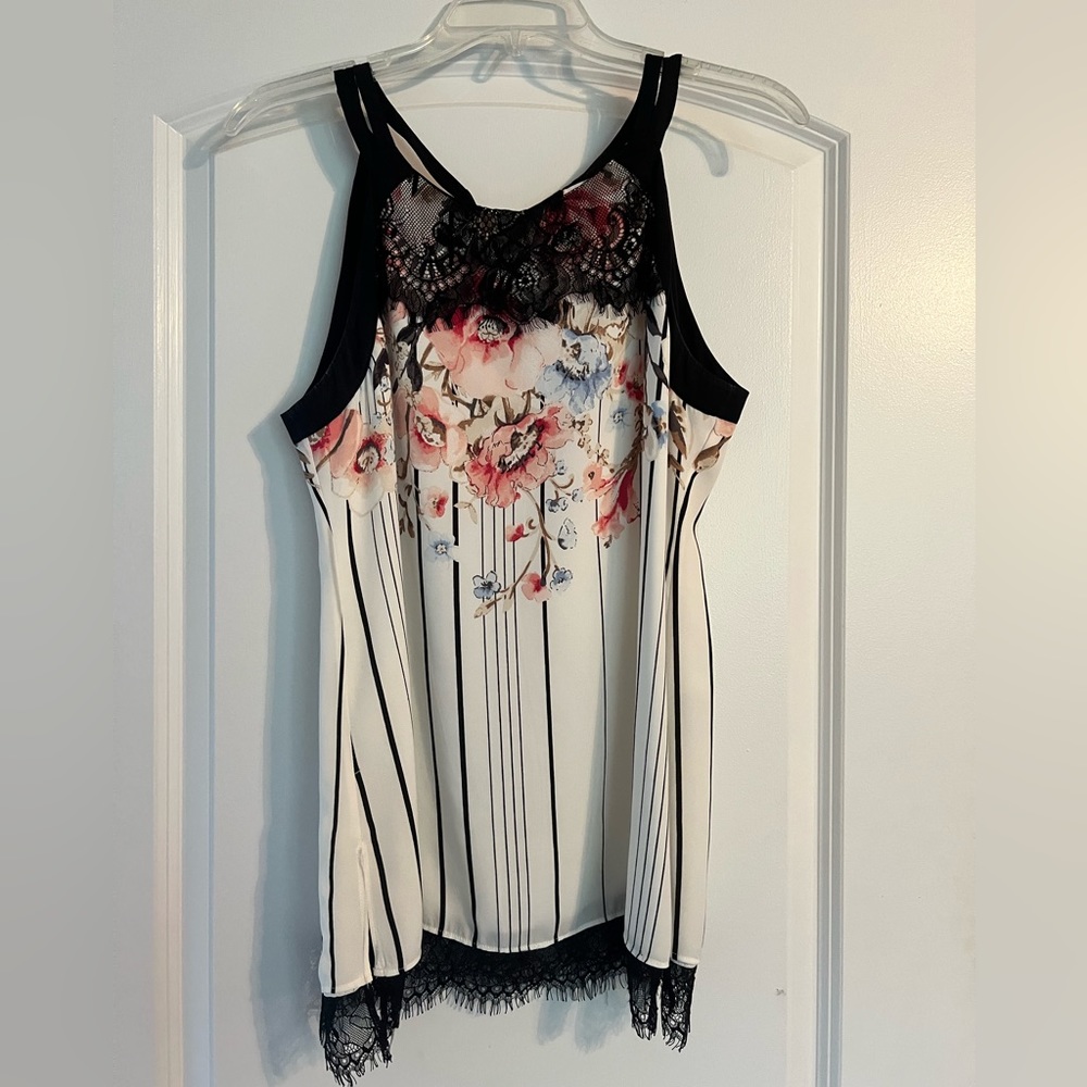 White House Black Market Floral Blouse